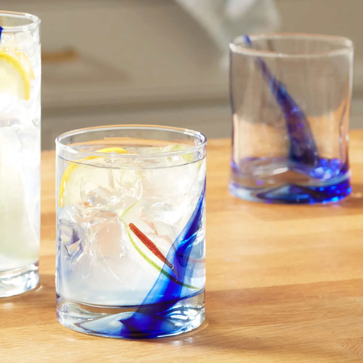 Libbey Impressions rocksglas 370 ml sæt med 8 – blå stribe