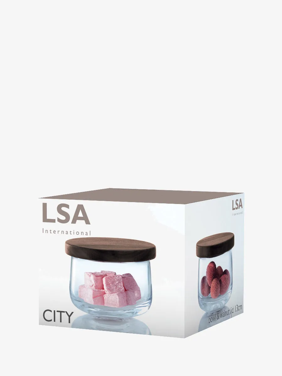 LSA City skål med valnødlåg i glas