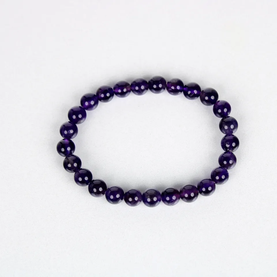 El'Cobre Ametyst krystalarmbånd 8mm elastik