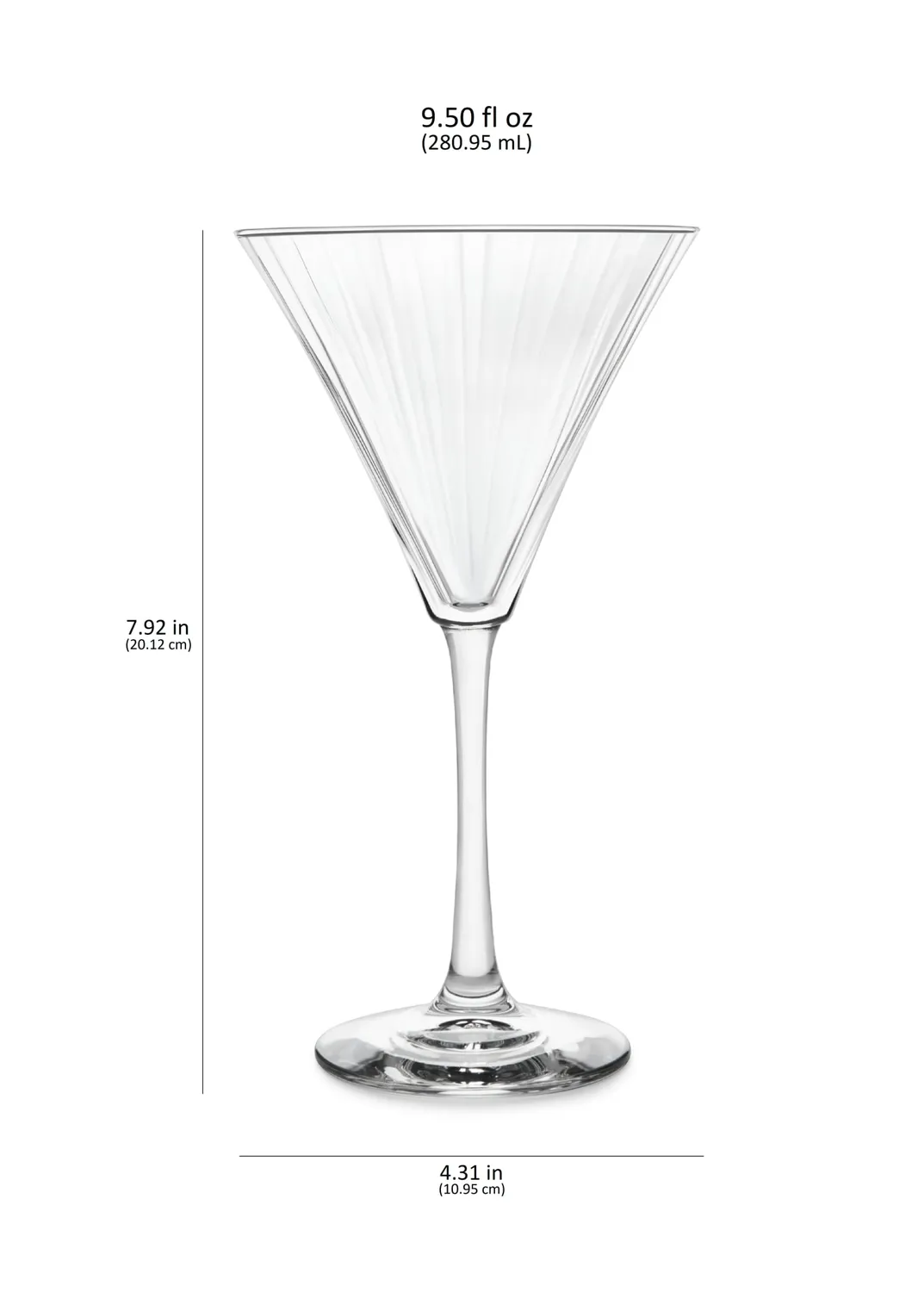 Libbey Paneled Martini martiniglas 4-pak 280 ml riflet