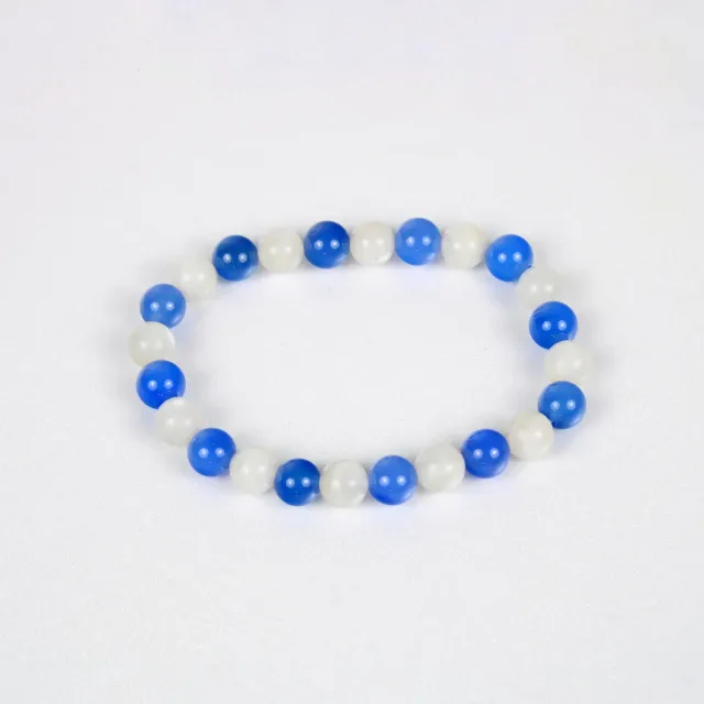 El'Cobre Beauty Crystal armbånd 8mm månesten blå agat