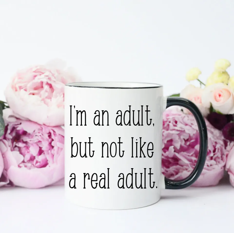 Mugsby I'm An Adult krus 325 ml sjov tekst