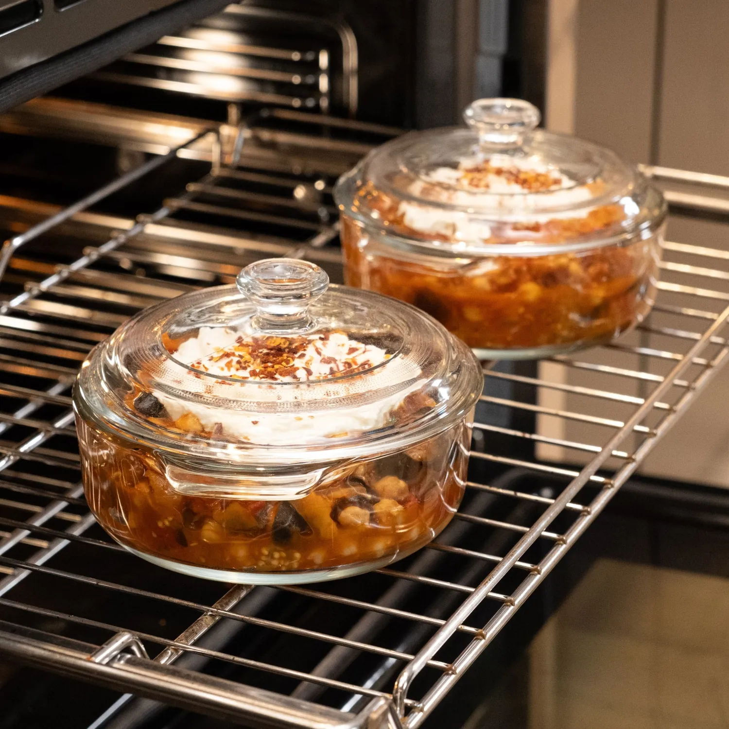 Libbey Baker's Basics ildfast fad 2 stk 950 ml med glaslåg