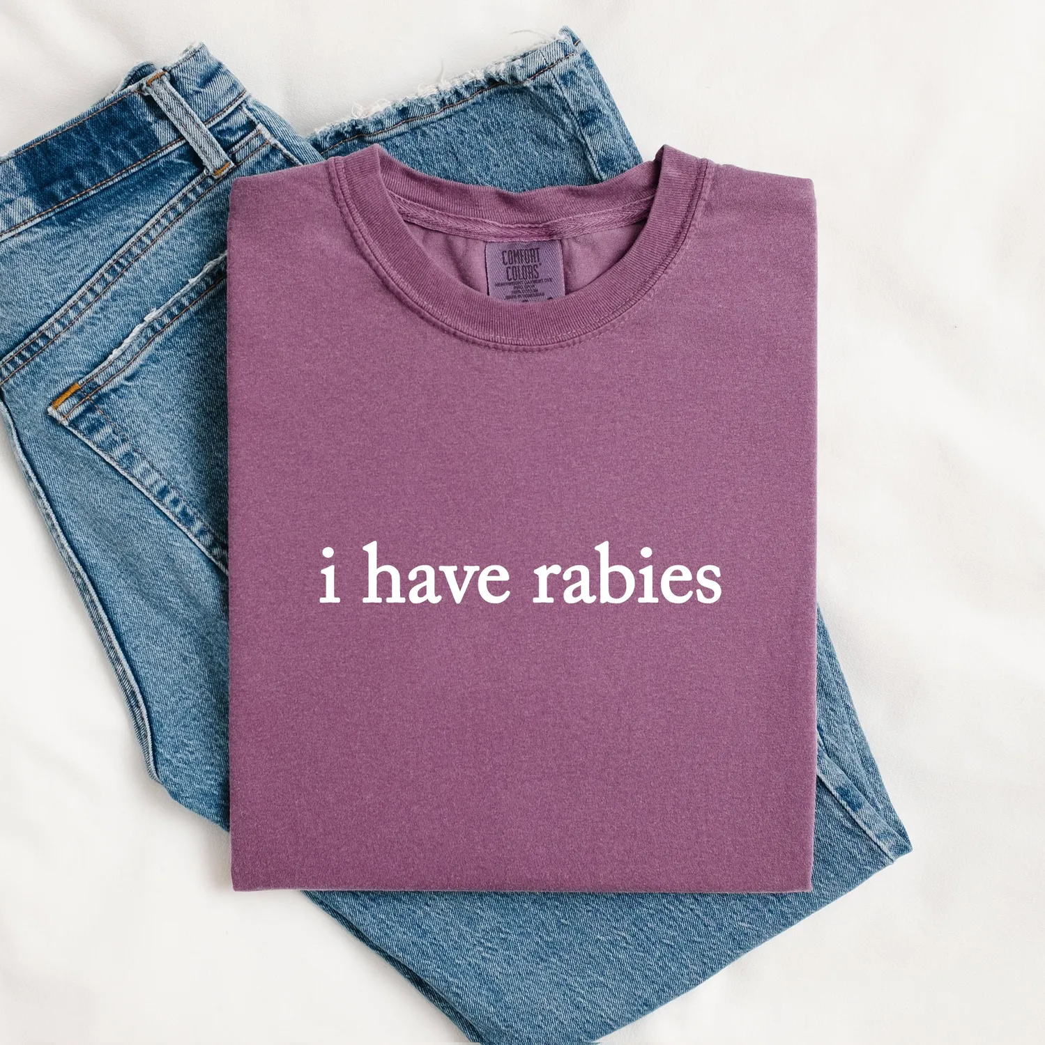 Mugsby I Have Rabies t-shirt sort bomuld sjov