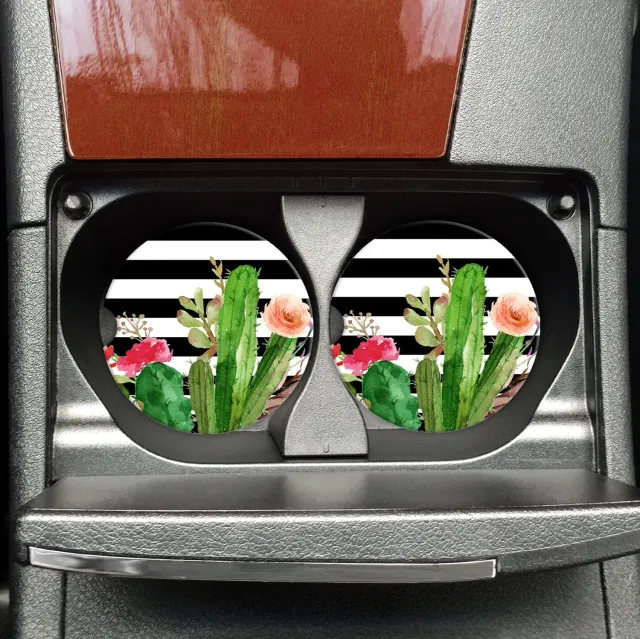 Mugsby Cactus bil coaster sandsten 2 stk sjov