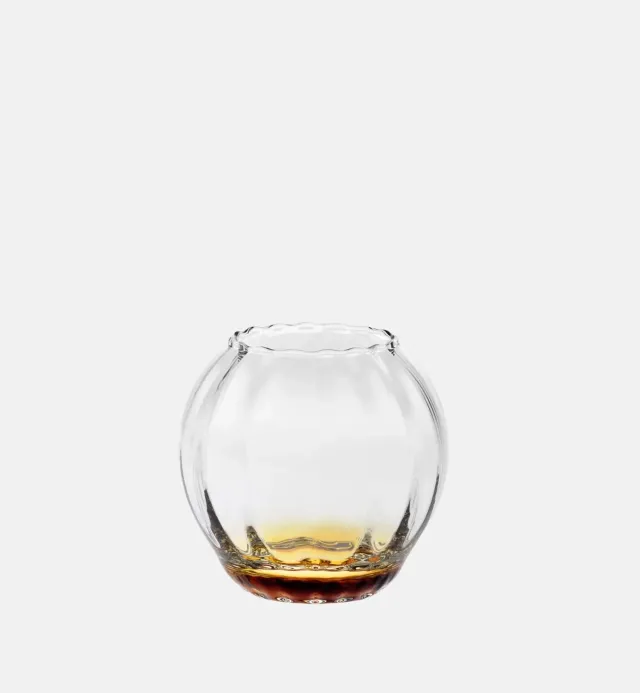 Krosno lysestage 11,4 cm ravfarvet glas