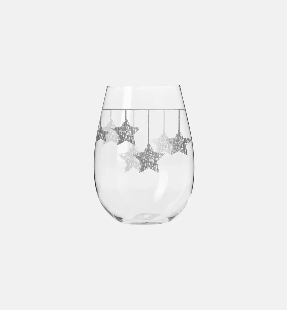Krosno Star tumbler 500 ml sølv stjerner