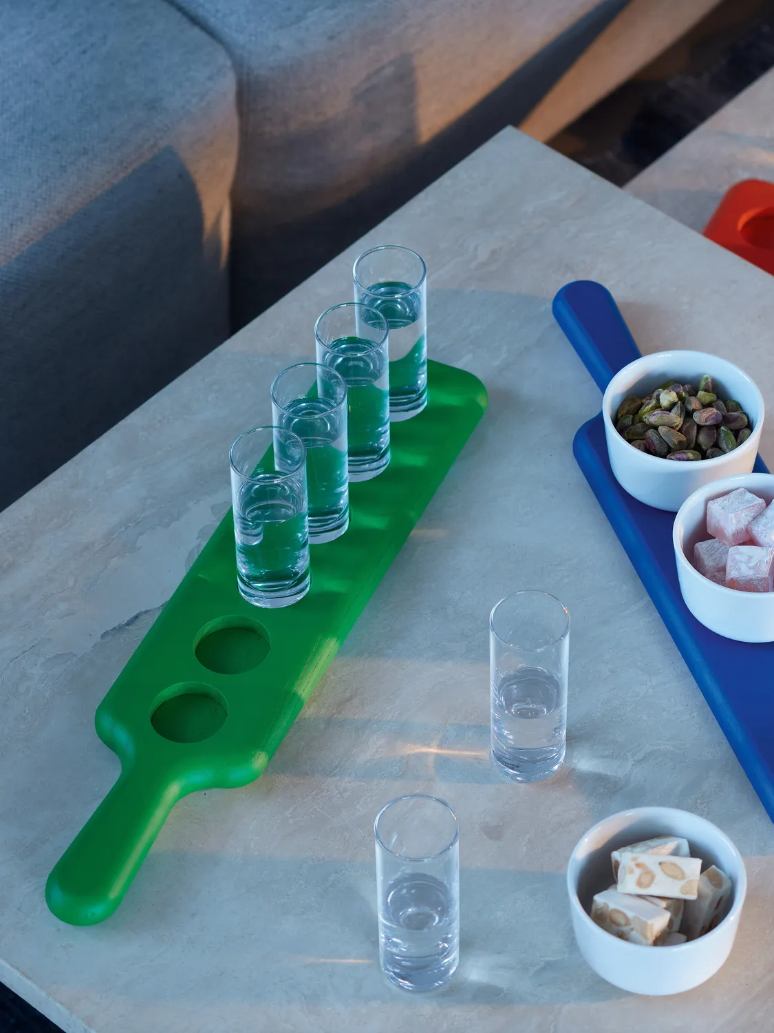 LSA Paddle Pop vodka serveringssæt glas Meadow Green
