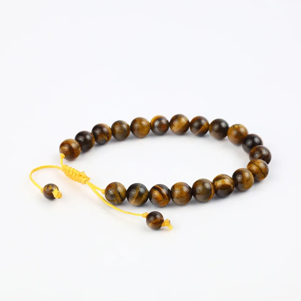 El'Cobre Tiger Eye makrame armbånd tigerøje justerbart