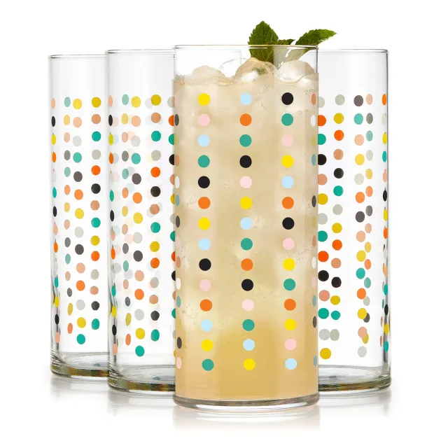 Libbey Vintage Party Dots cooler 4 stk 473 ml prikket
