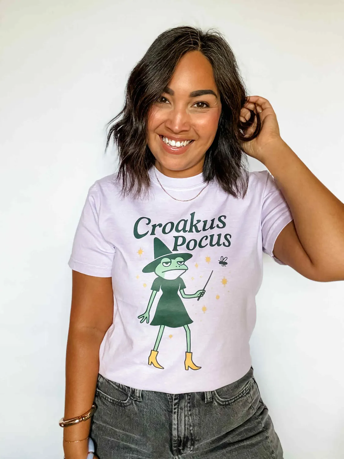 Mugsby Croakus Pocus T-shirt orkide lilla bomuld