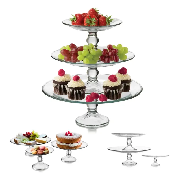 Libbey Selene fad 3 etager glas serveringsstativ