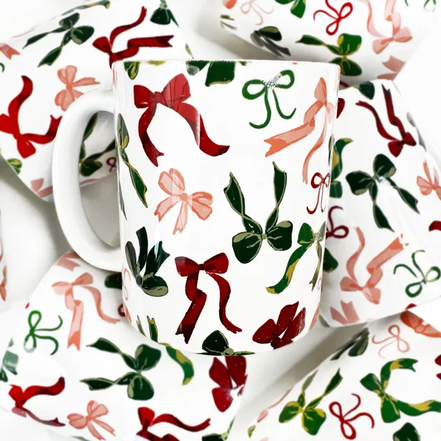 Mugsby Christmas Bows krus hvid 325 ml jul