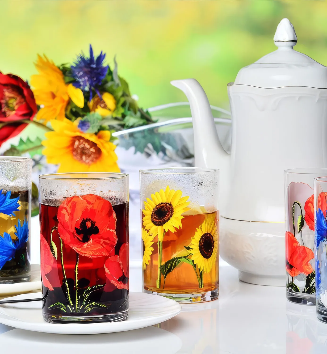 Krosno Bloom drikkeglas 250 ml 6 stk blomster