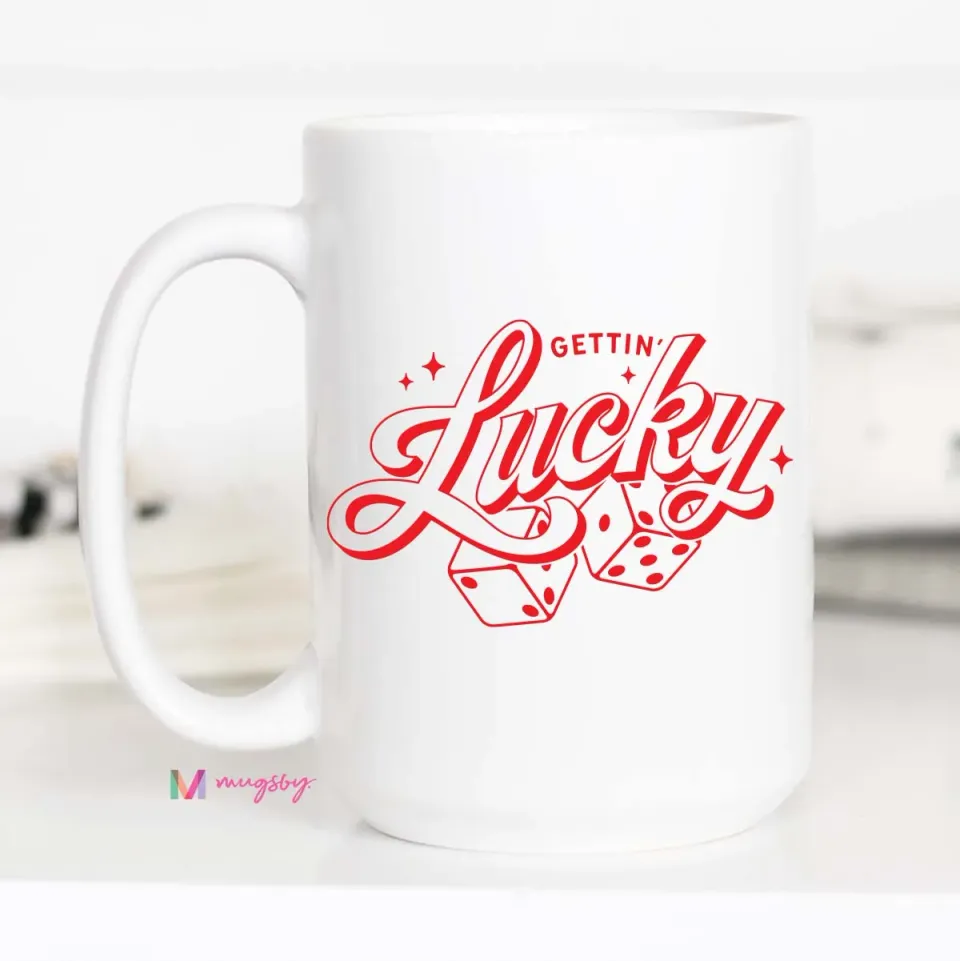 Mugsby Getting Lucky krus 325 ml hvid sjov