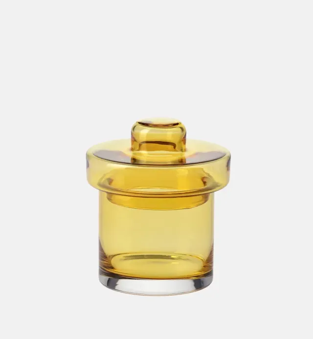 Krosno Gemstone Amber glas med låg 14,5 cm ravfarvet