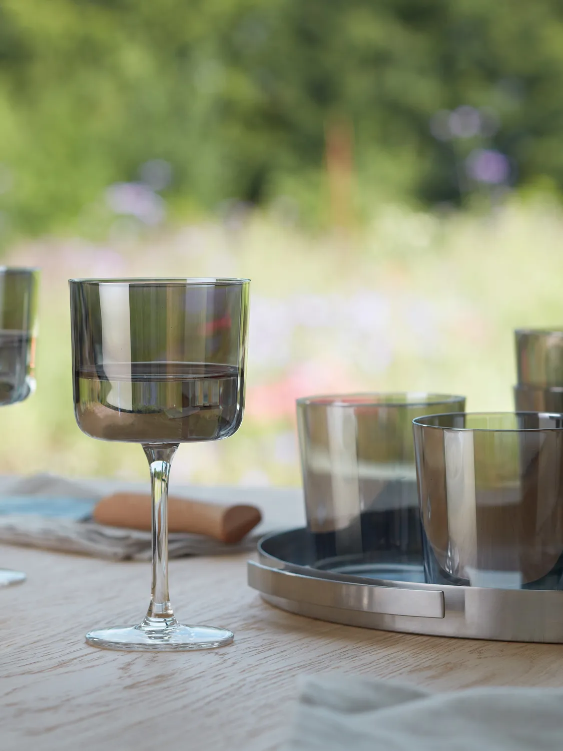 LSA Lunar vinglas 2 stk grå lustre glas