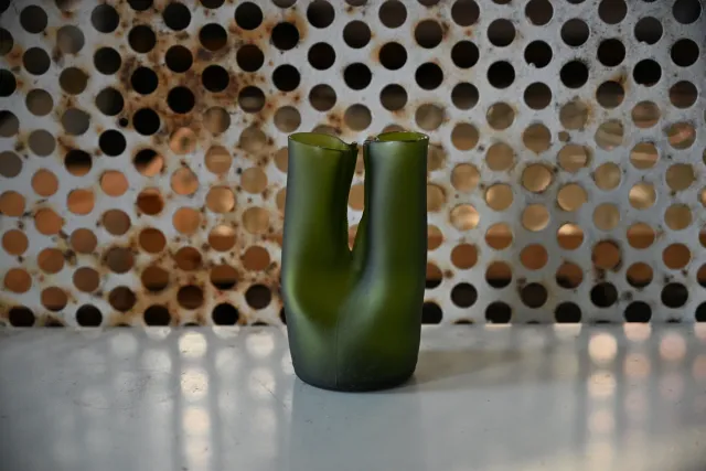 Jesper Jensen Twin Bottleneck vase oliv medium genbrugsglas