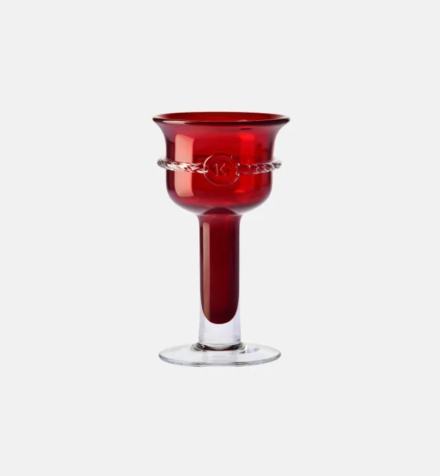 Krosno Aurelia lysestage 25 cm rubin krystal