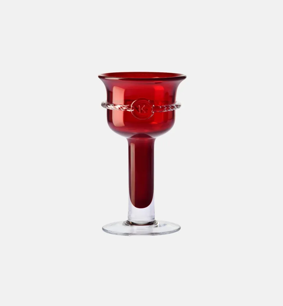 Krosno Aurelia lysestage 25 cm rubin krystal