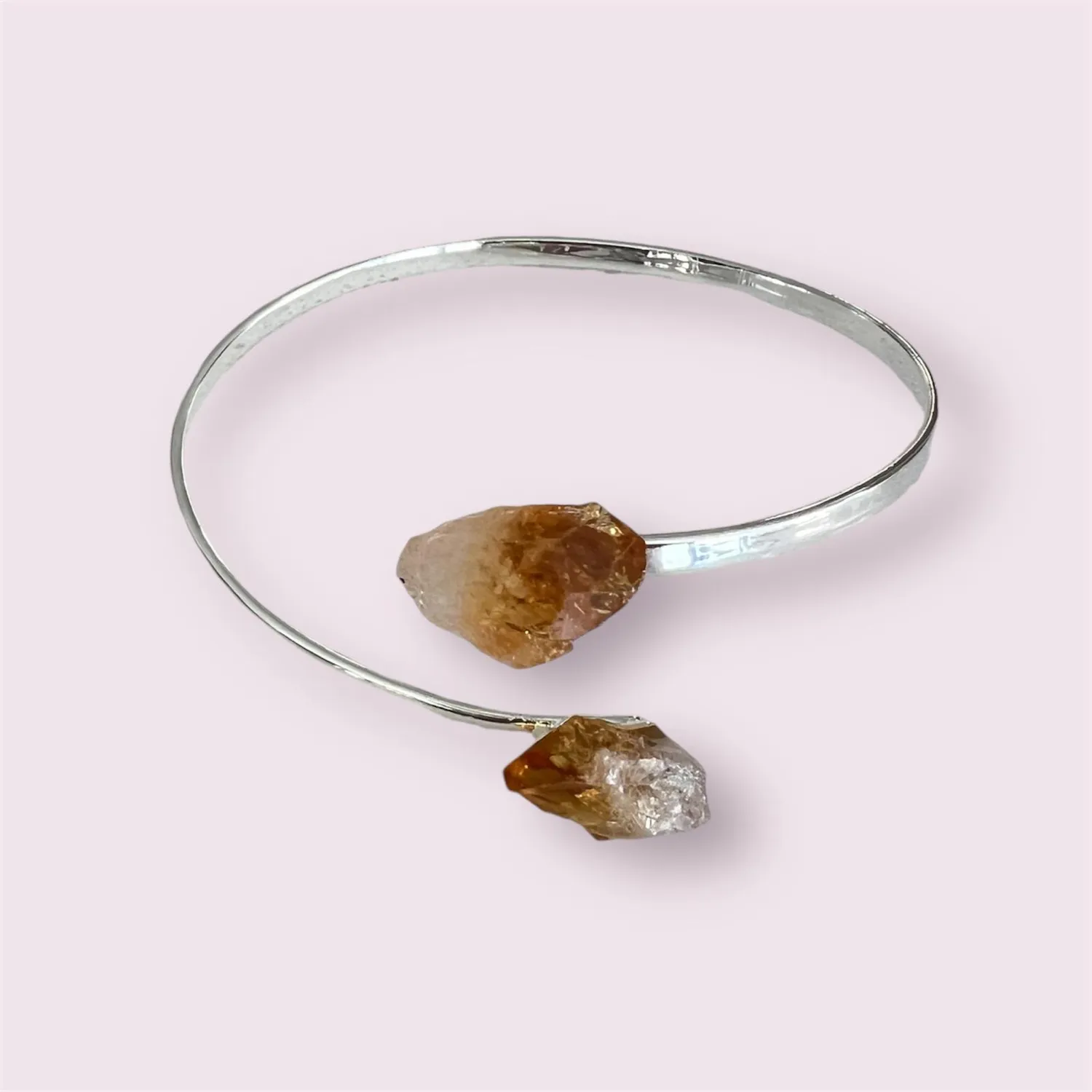 El'Cobre Citrin krystalarmbånd dual point forsølvet