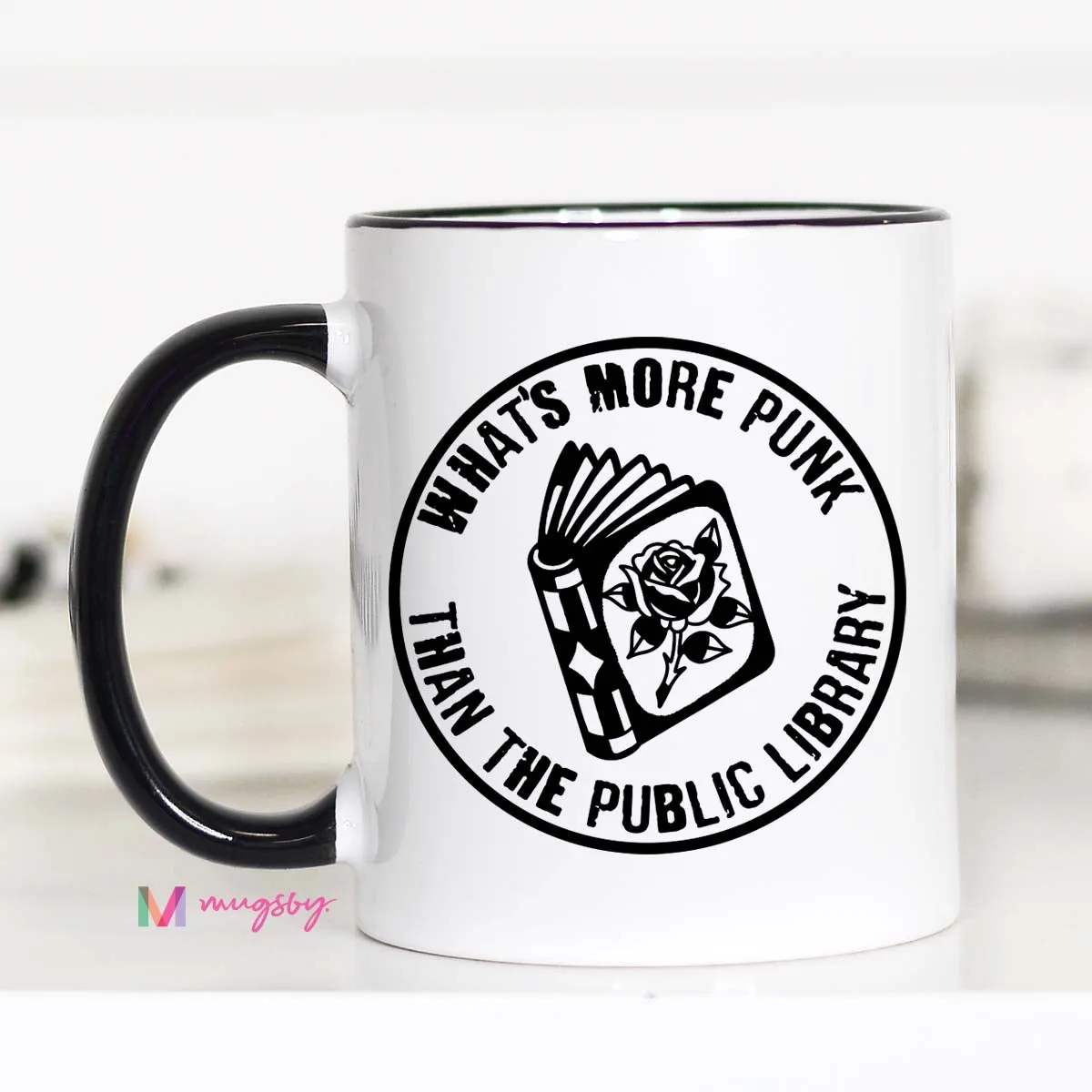 Mugsby What's More Punk Than the Public Library krus hvid 325 ml
