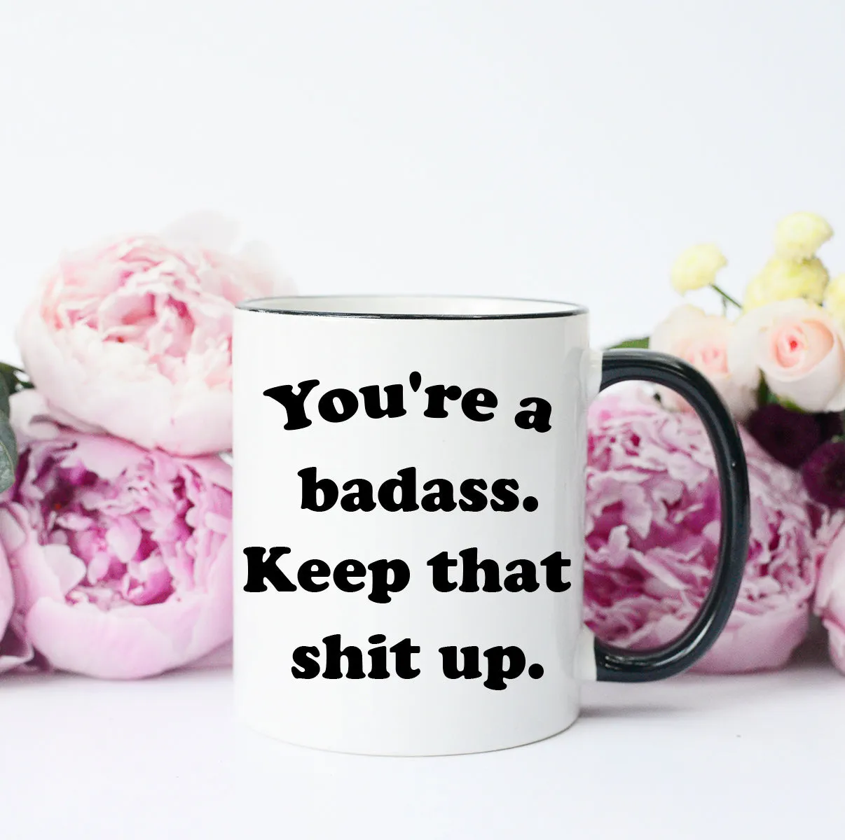 Mugsby You are a Badass kop 325 ml hvid motivation