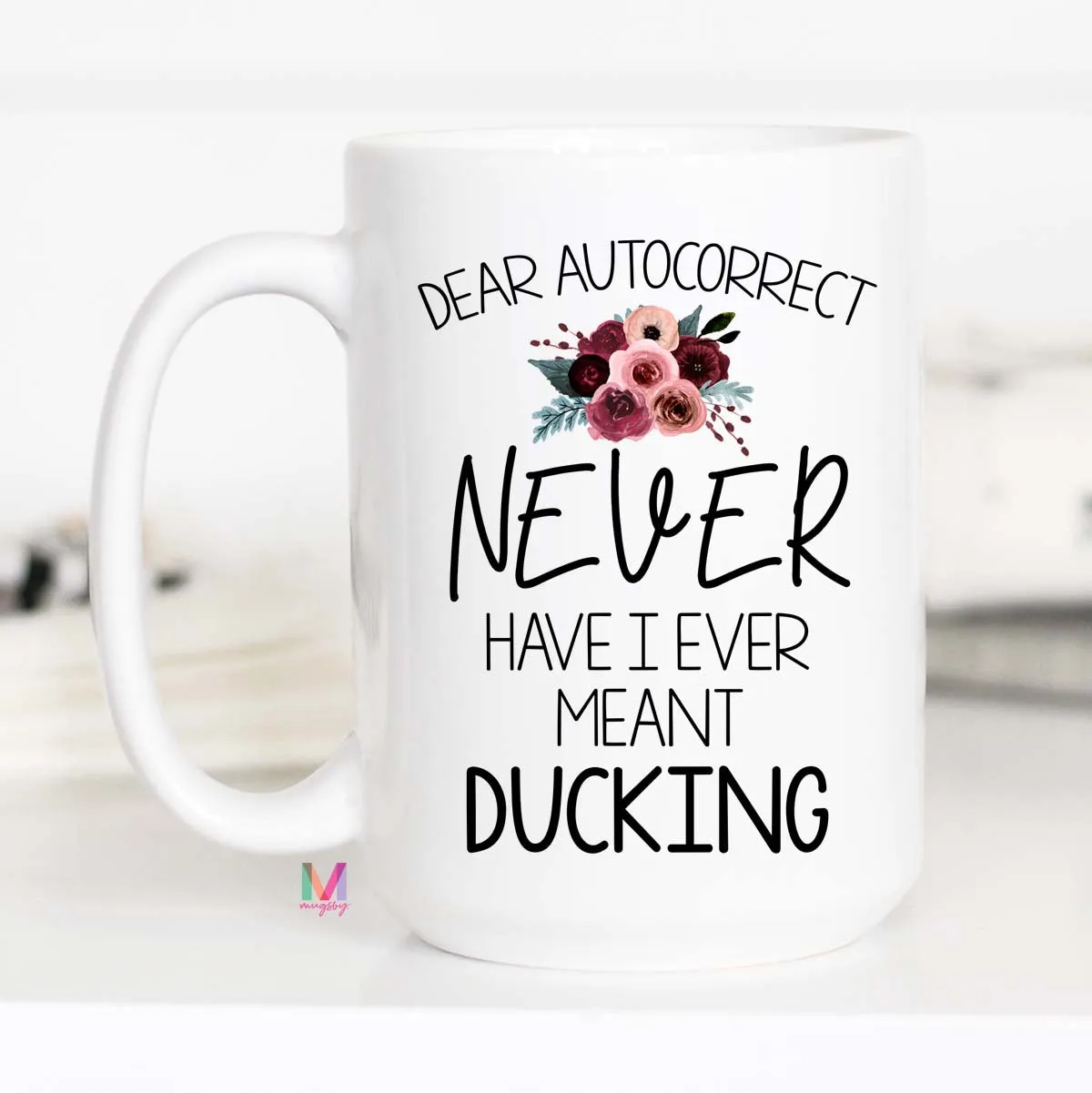 Mugsby Dear Autocorrect krus hvid 325 ml sjov tekst