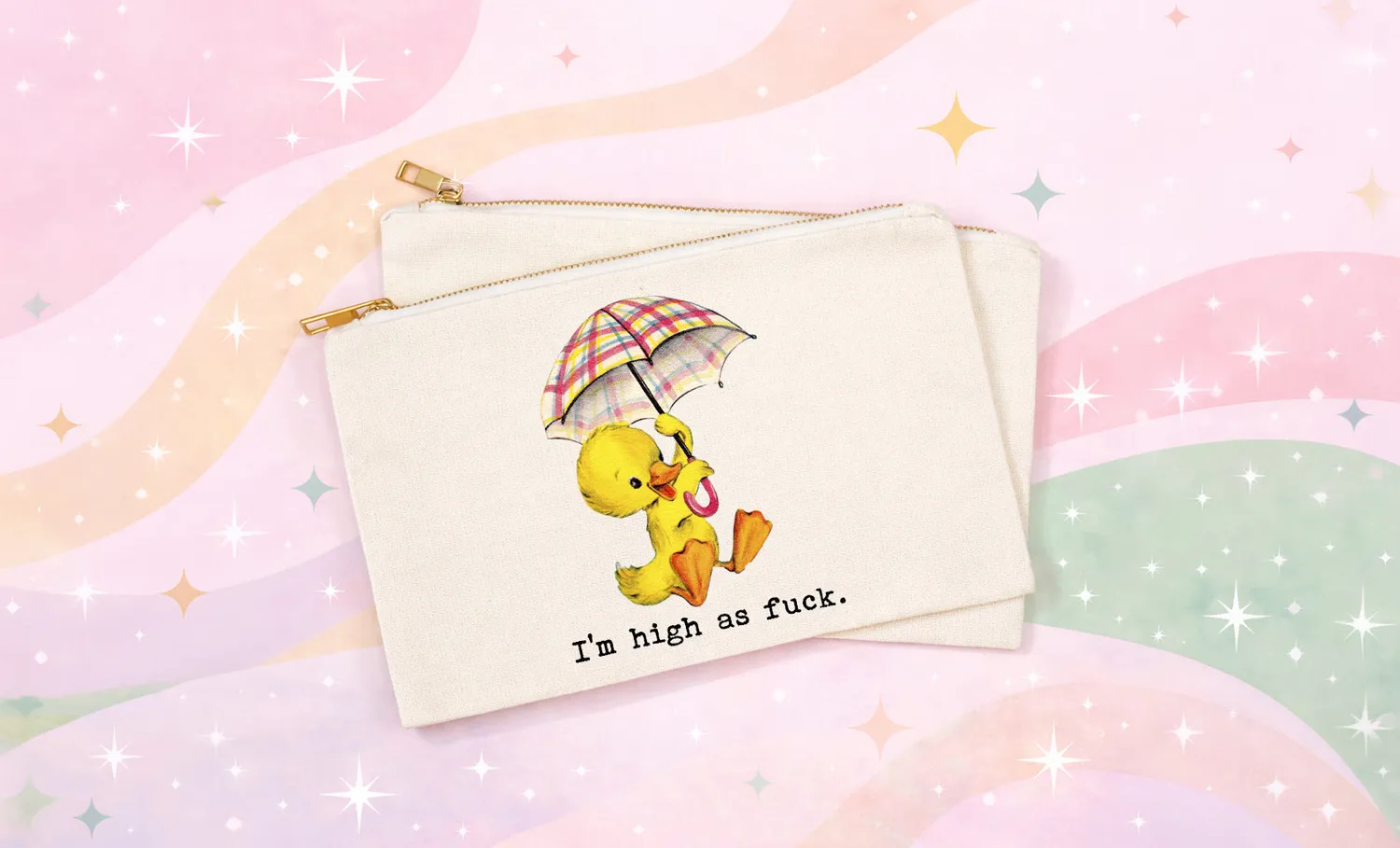 Mugsby I'm High as Fuck makeup taske bomuld 25x18 cm
