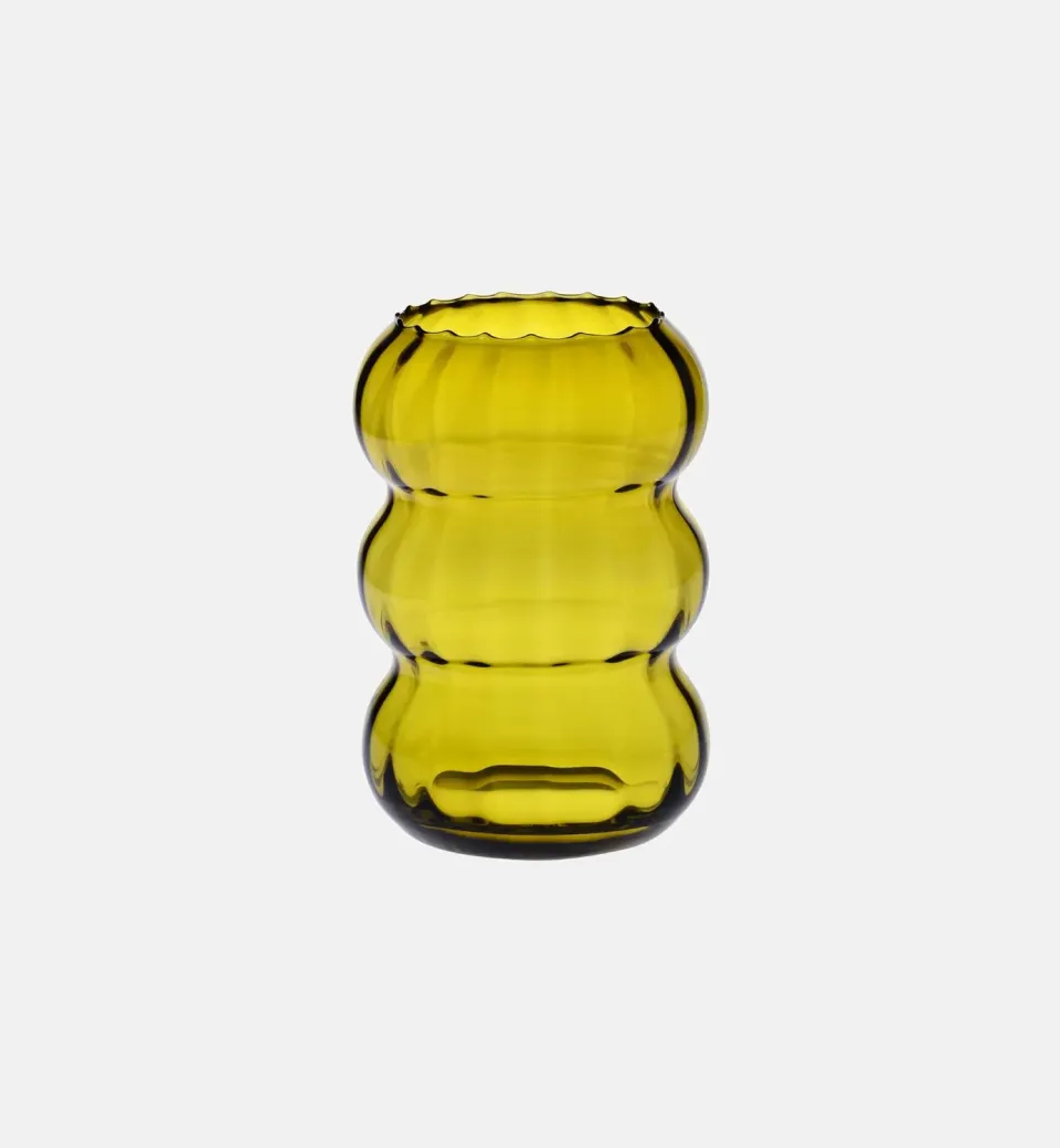Krosno Bubble vase 26,5 cm oliven ribbet