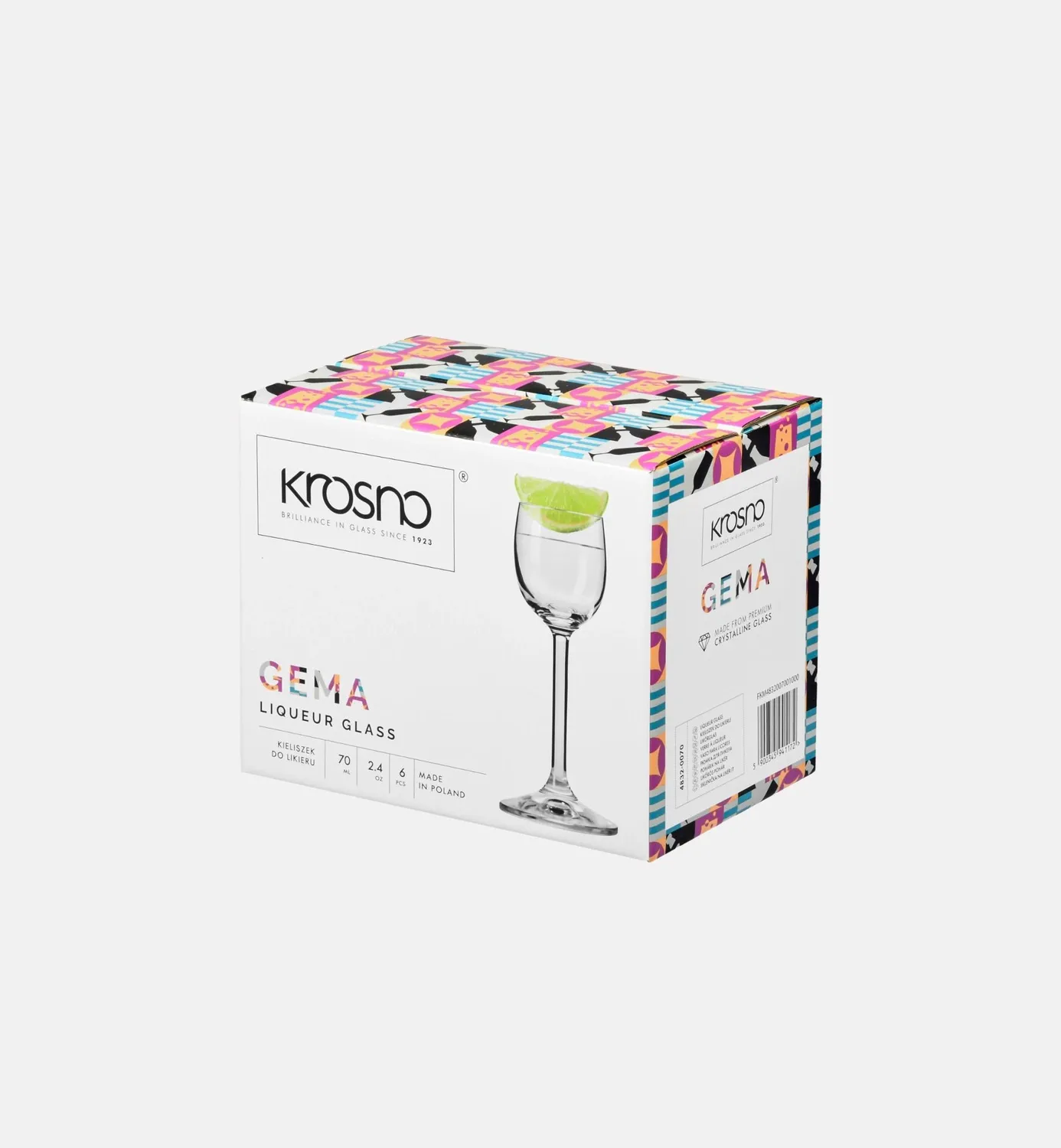Krosno Gema likørglas 70 ml 6 stk glas med stilk