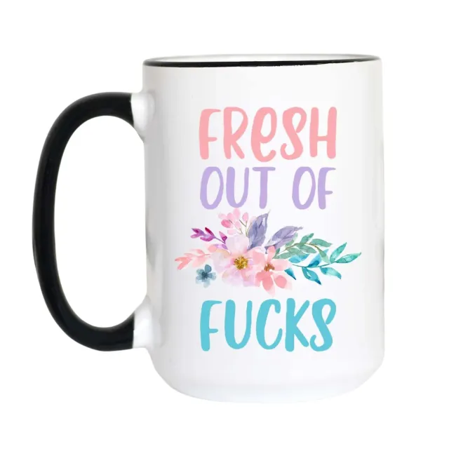 Mugsby Fresh Out of Fucks krus 325 ml blomstret