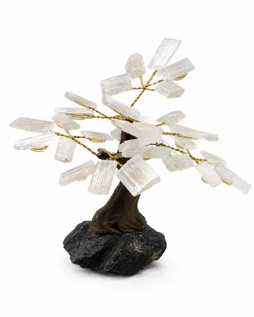 El'Cobre Selenit krystaltræ 10 cm med cluster-base