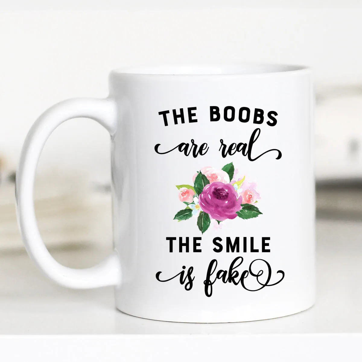 Mugsby The Boobs Are Real krus 325 ml hvid keramik