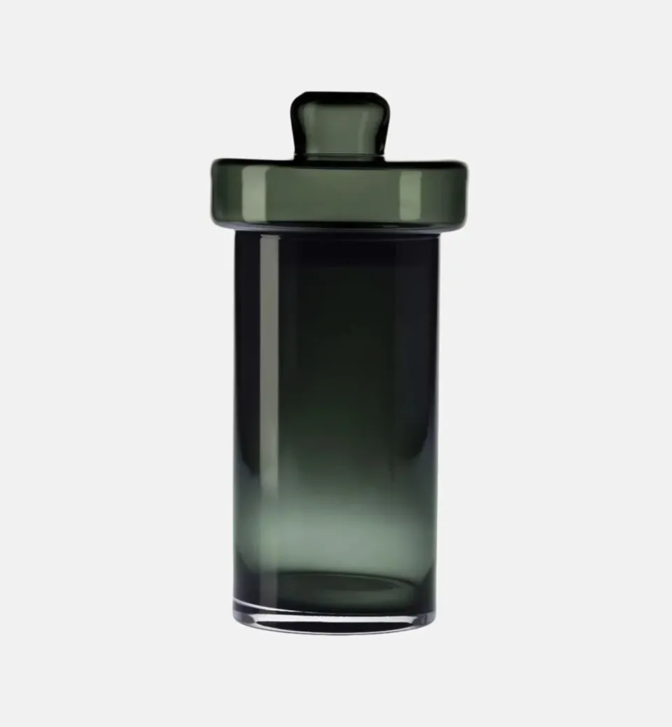 Krosno Gemstone krukke med låg 32 cm grafit krystal