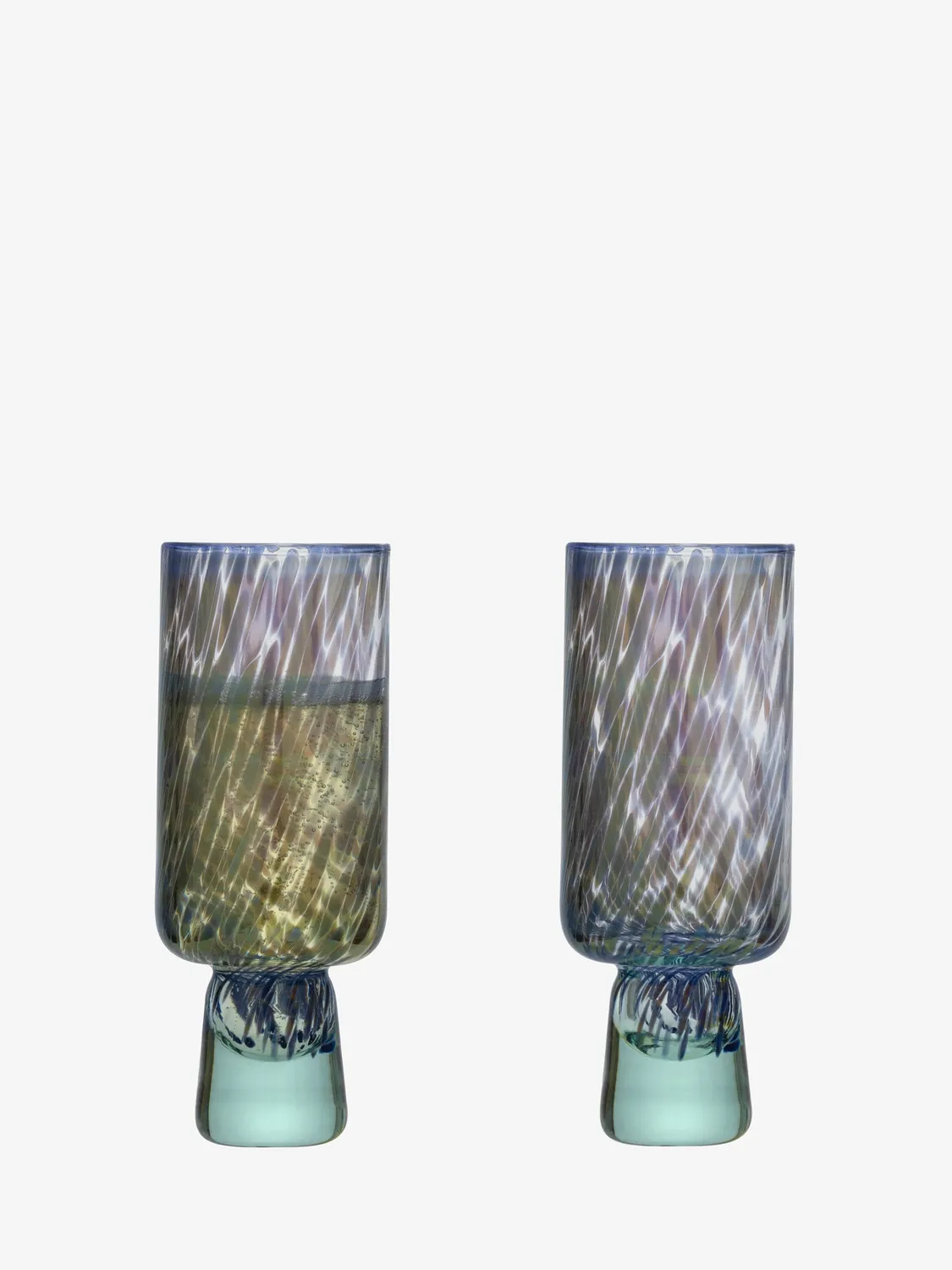 LSA Sea Glass champagneglas 2 stk fløjte grøn