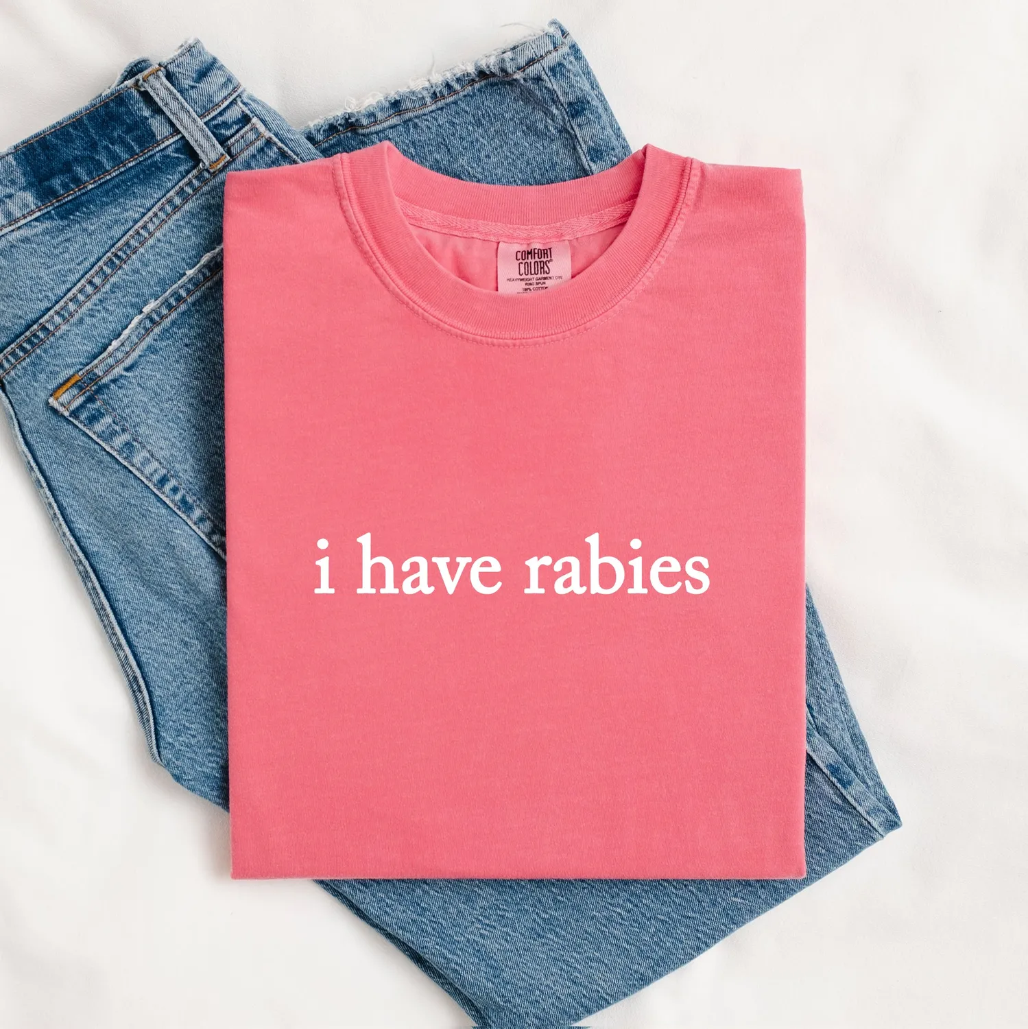 Mugsby I Have Rabies t-shirt sort bomuld sjov