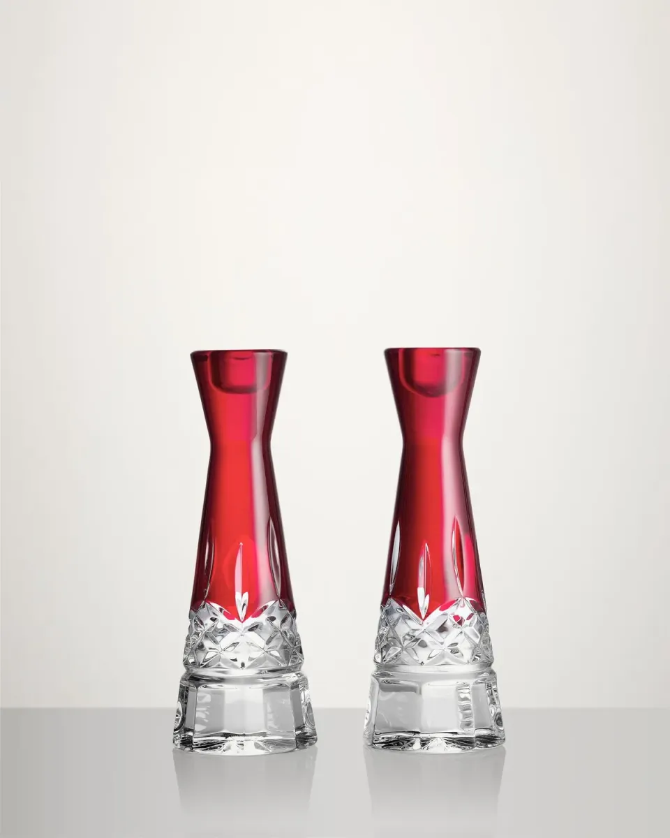 Waterford Lismore Red lysestage 2 stk rød