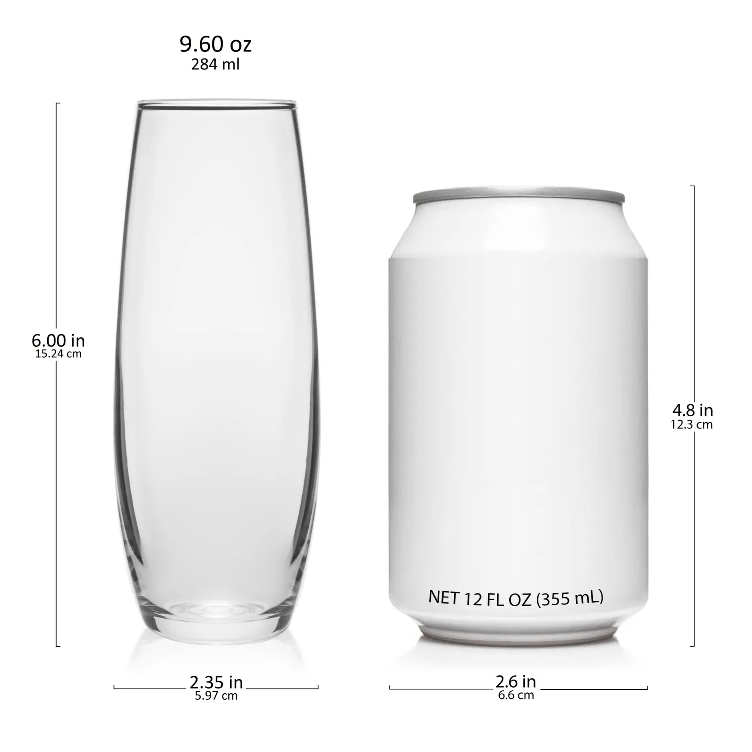 Libbey Stemless Flute champagneglas 6 stk 284 ml smal