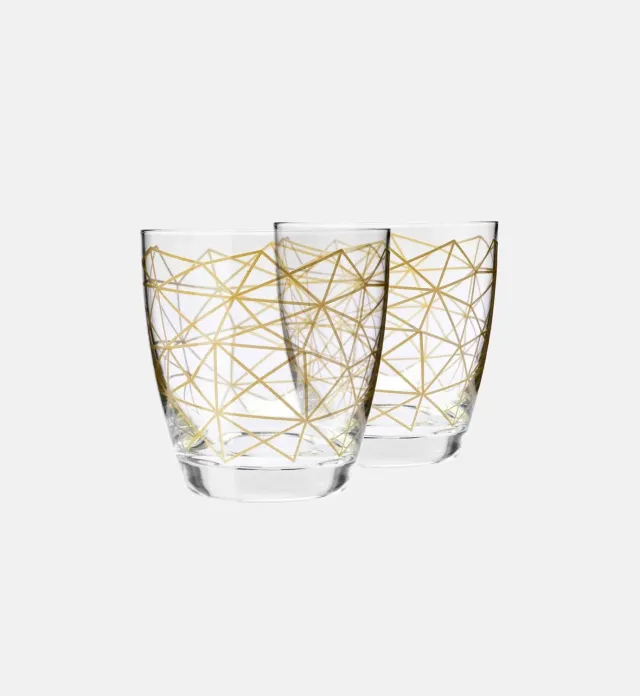 Krosno Golden Mesh drikkeglas 370 ml guld