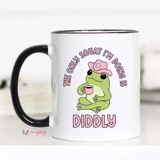 Mugsby Diddly Squat Frog krus 325 ml hvid frø
