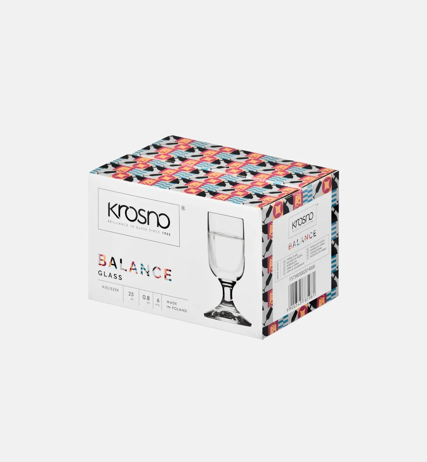 Krosno vodkaglas 25 ml med stilk krystal