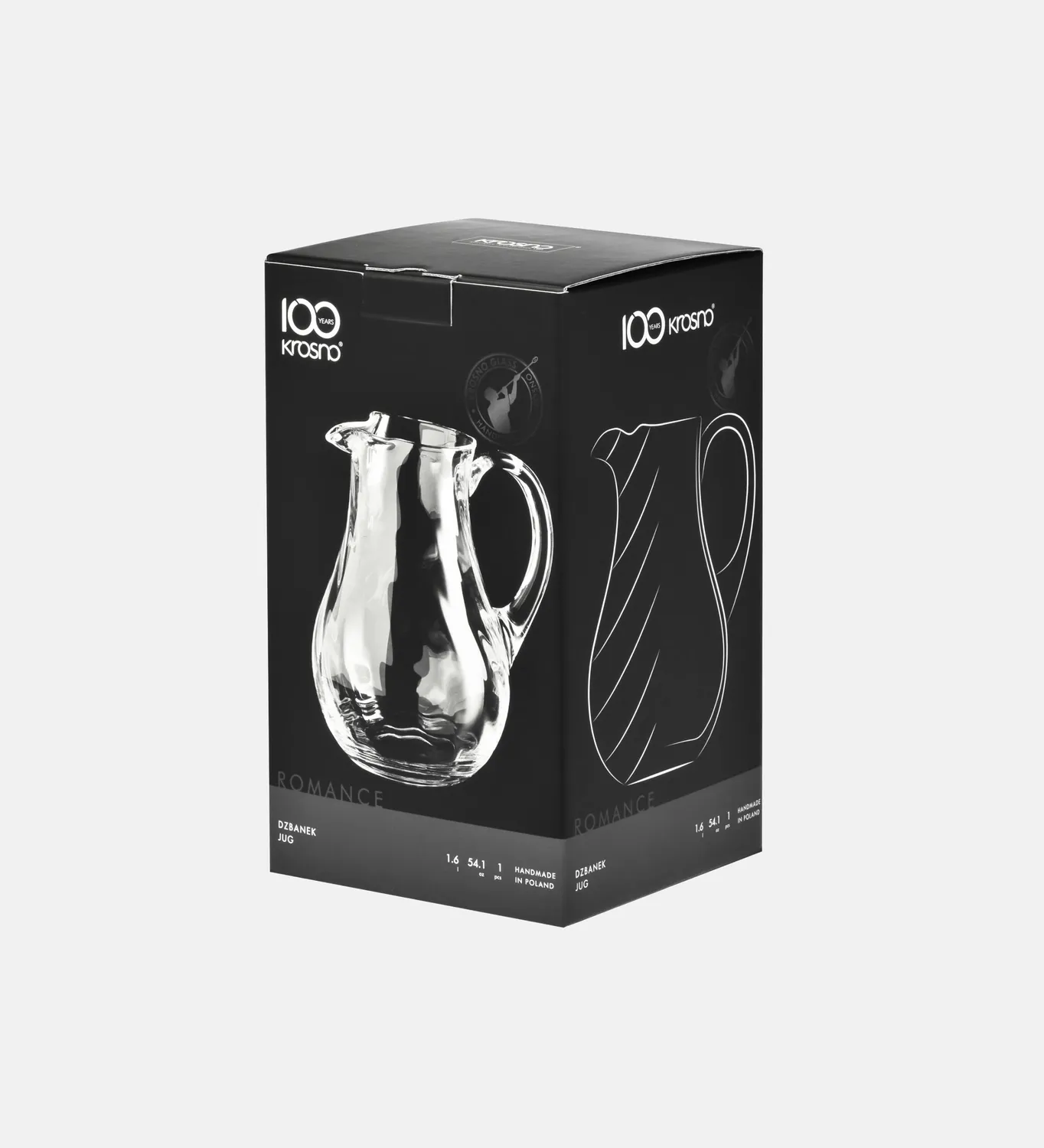 Krosno Romance kande 1600 ml riflet krystalglas