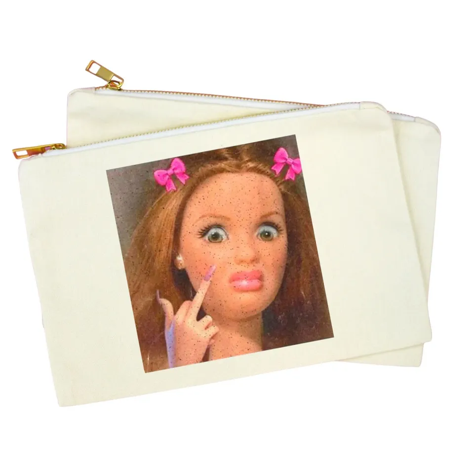 Mugsby Side Eye makeup pung bomuldslærred natur