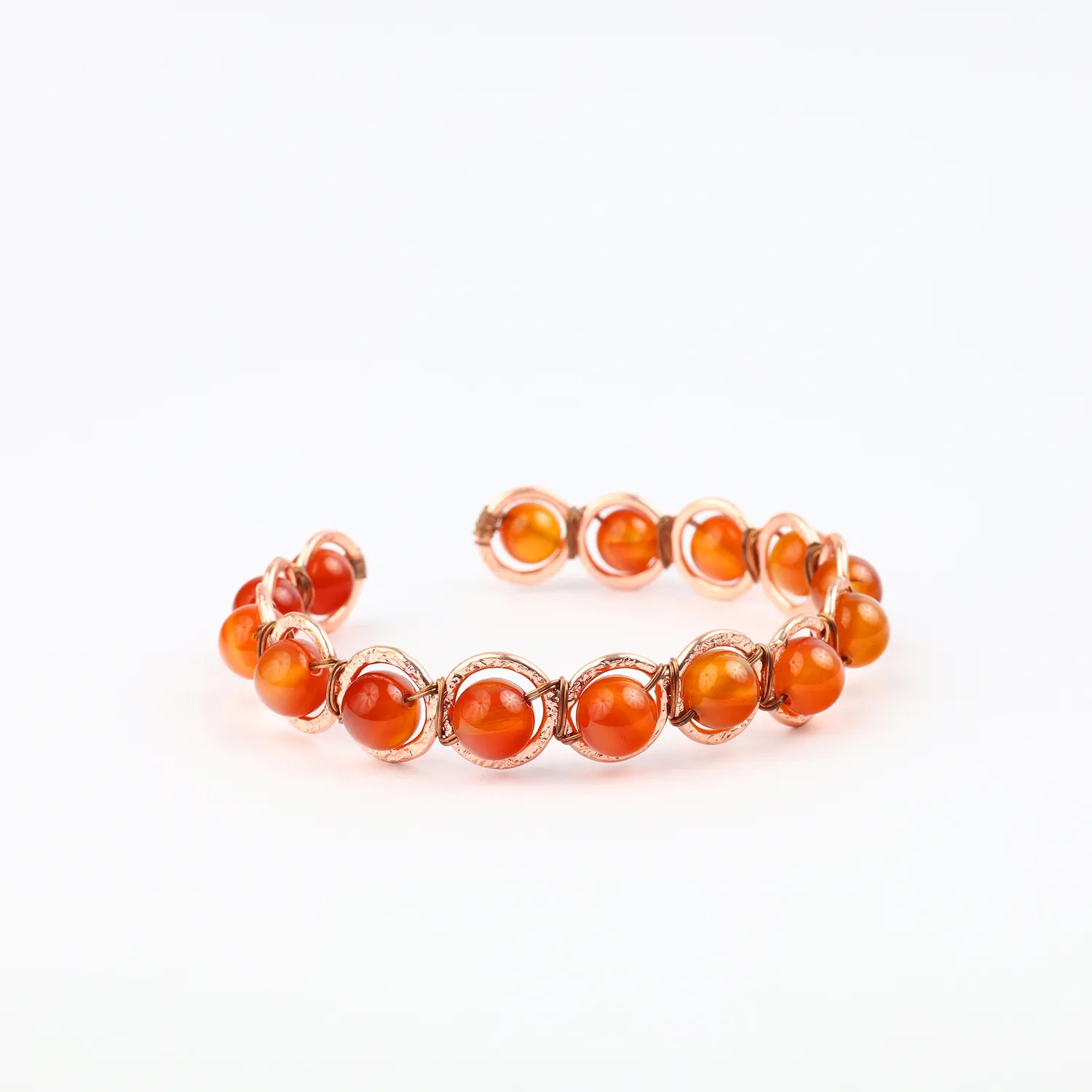 El'Cobre Carnelian kobberarmbånd med karneol åbent
