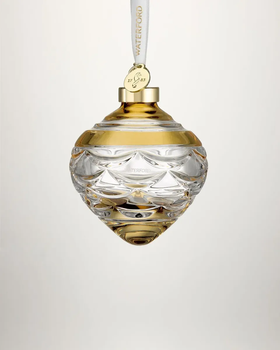 Waterford Winter Wonders grankogle julekugle krystal guld samler