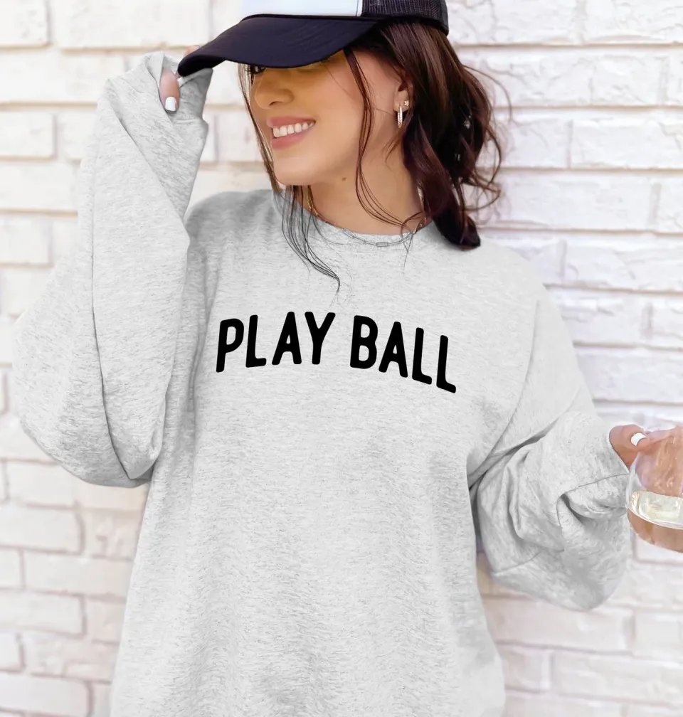 Mugsby Play Ball sweatshirt grå baseball mor unisex