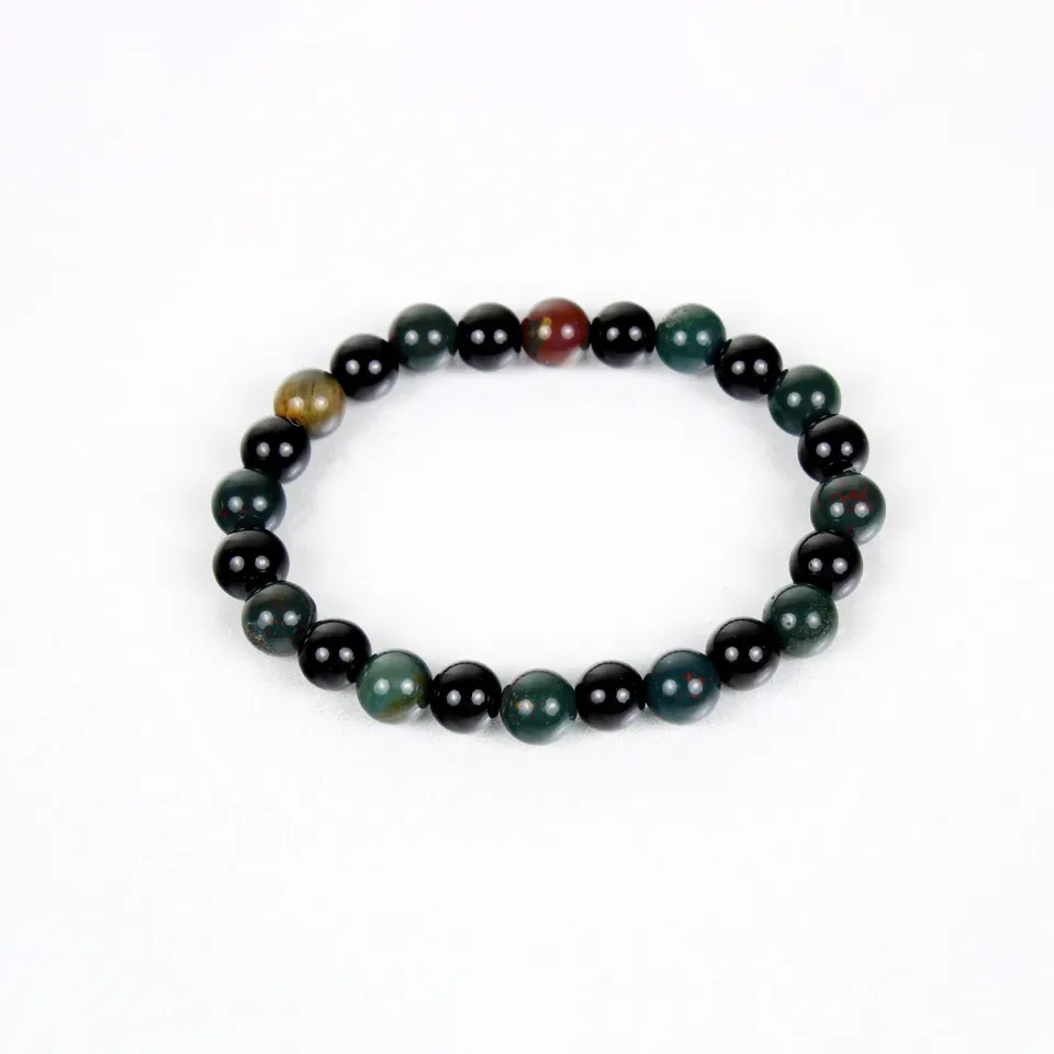 El'Cobre Strength krystalarmbånd obsidian bloodstone 8mm