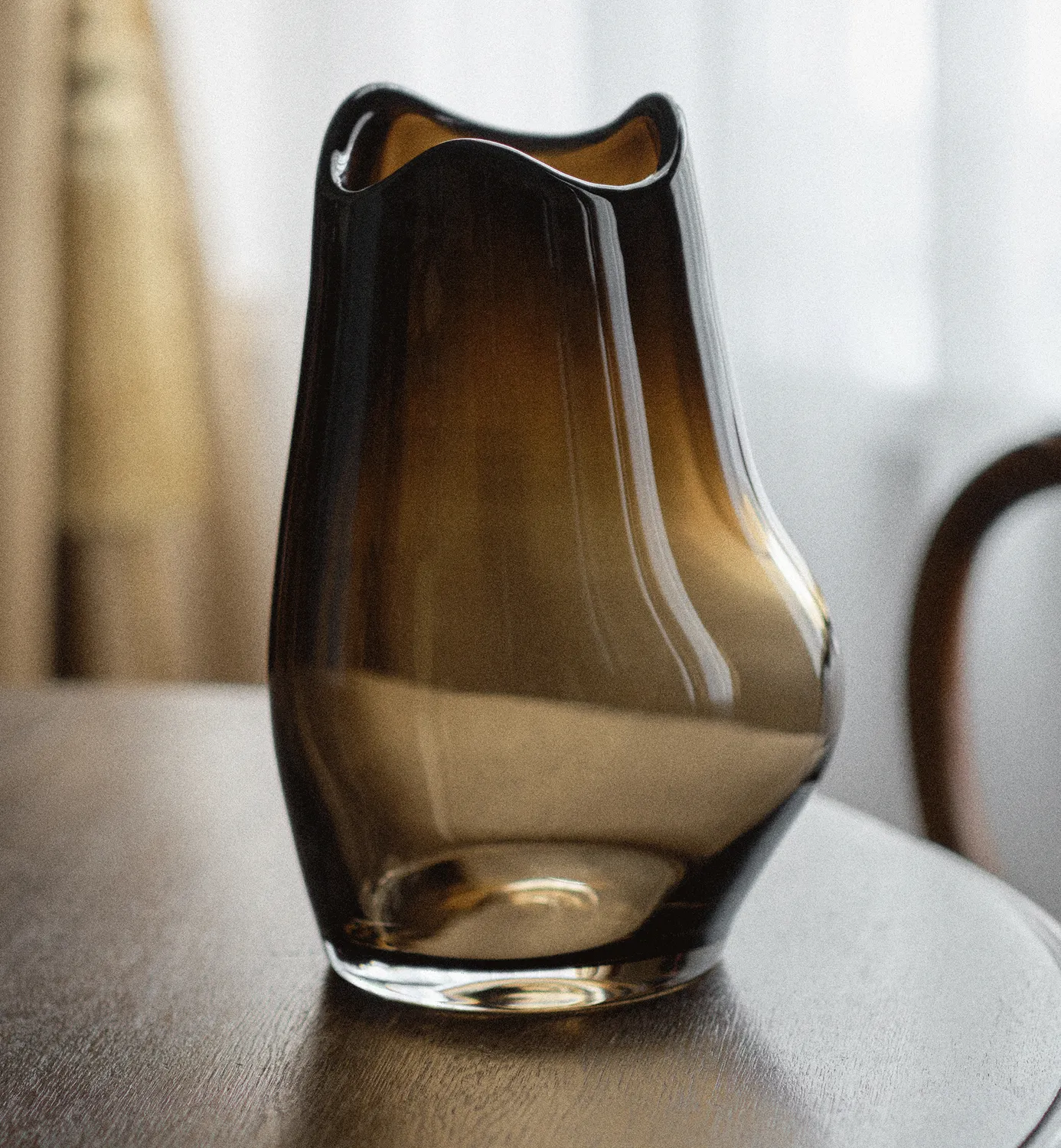 Krosno Organic vase 32 cm bronzite krystal