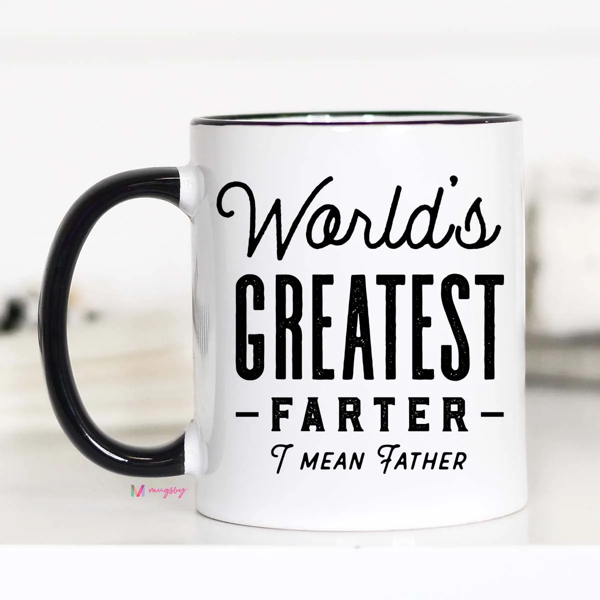 Mugsby World's Greatest Farter krus hvid 325 ml far